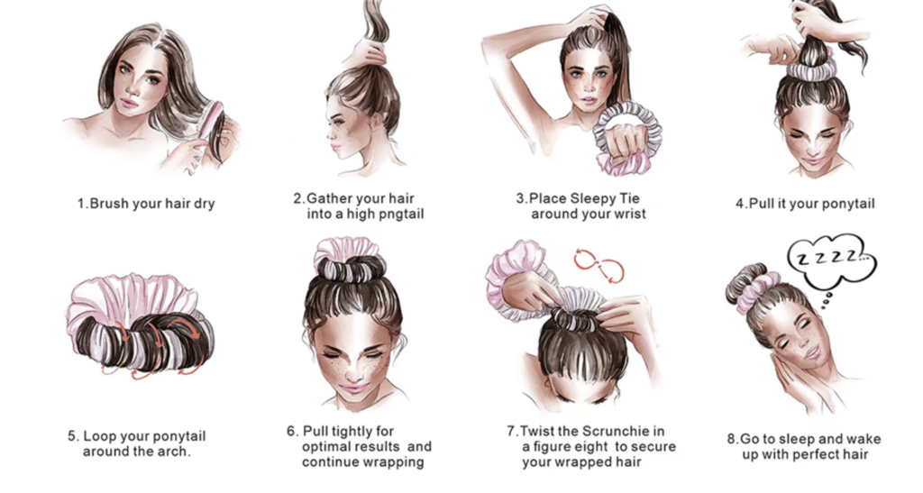 heatless hair curler scrunchie instructions