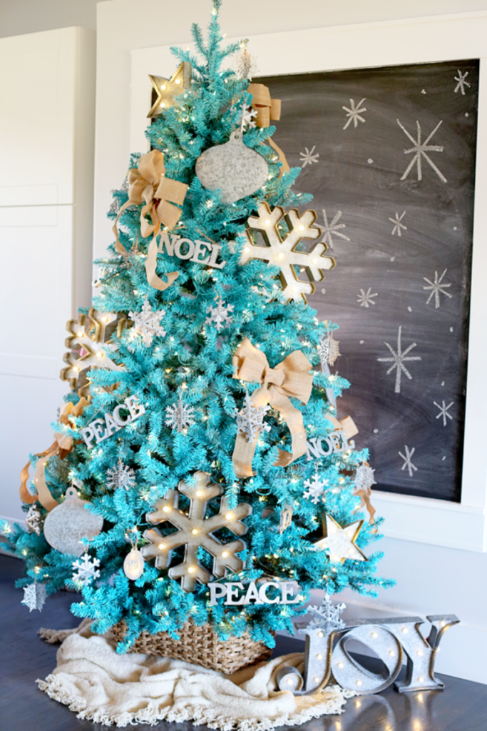 Painted Blue Christmas Trees Ideas