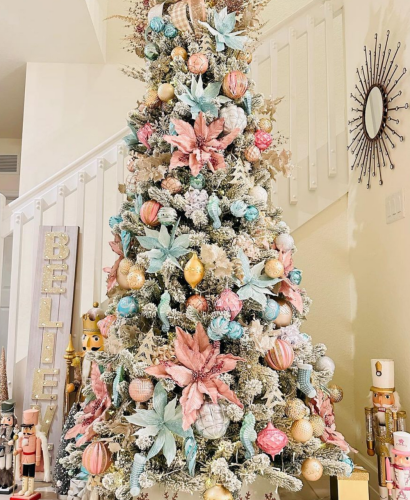 Pink and Baby Blue Christmas Trees Ideas