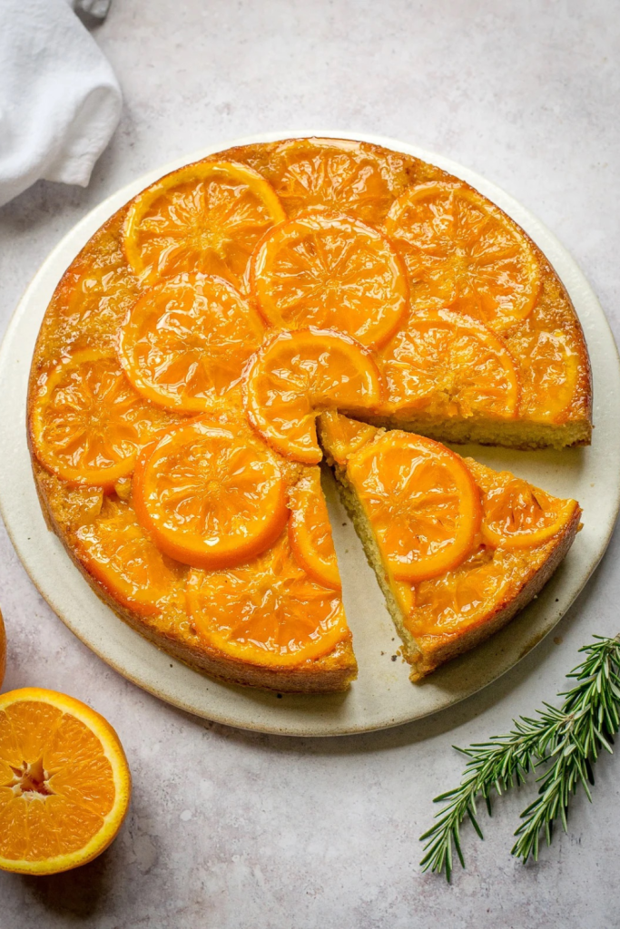 Vegan Christmas Dessert Recipes Ideas Upside Down Orange Sticky Cake