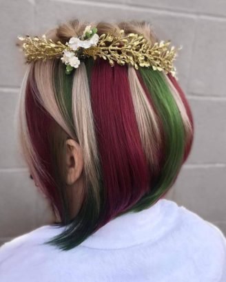 Best Winter Christmas Hair Colors Ideas Chunky Christmas Highlights