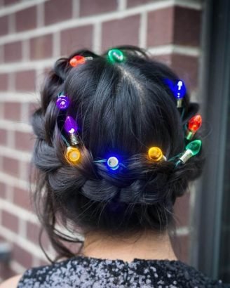 Christmas Inspired Hairstyles and Colors Christmas Lights