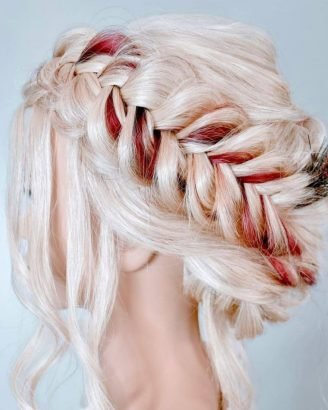 Christmas Inspired Hairstyles and Colors French Braid Updo