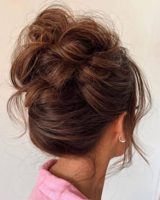 Christmas Inspired Hairstyles and Colors Messy Updo