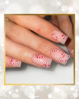 Christmas Nails Design Ideas Candy Cane Hearts