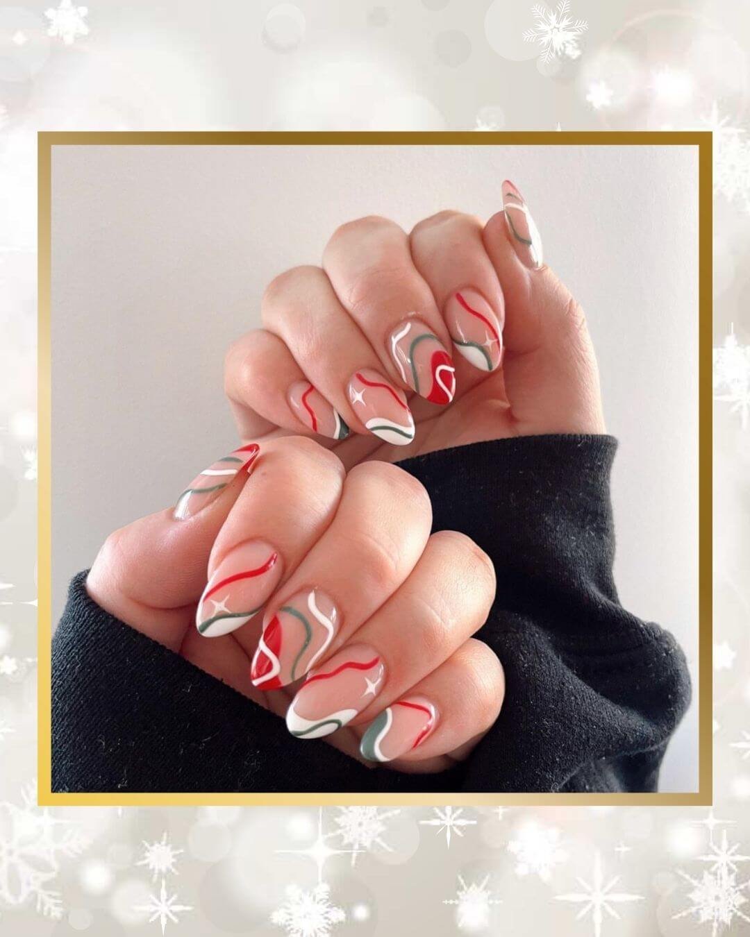 Christmas Nails Design Ideas Christmas Swirls