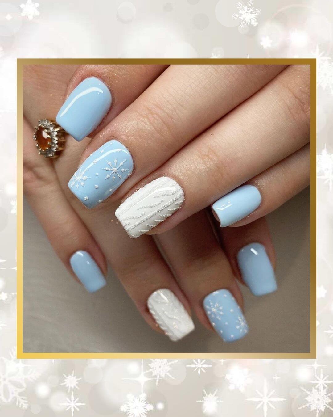 Christmas Nails Design Ideas Pastel Blue