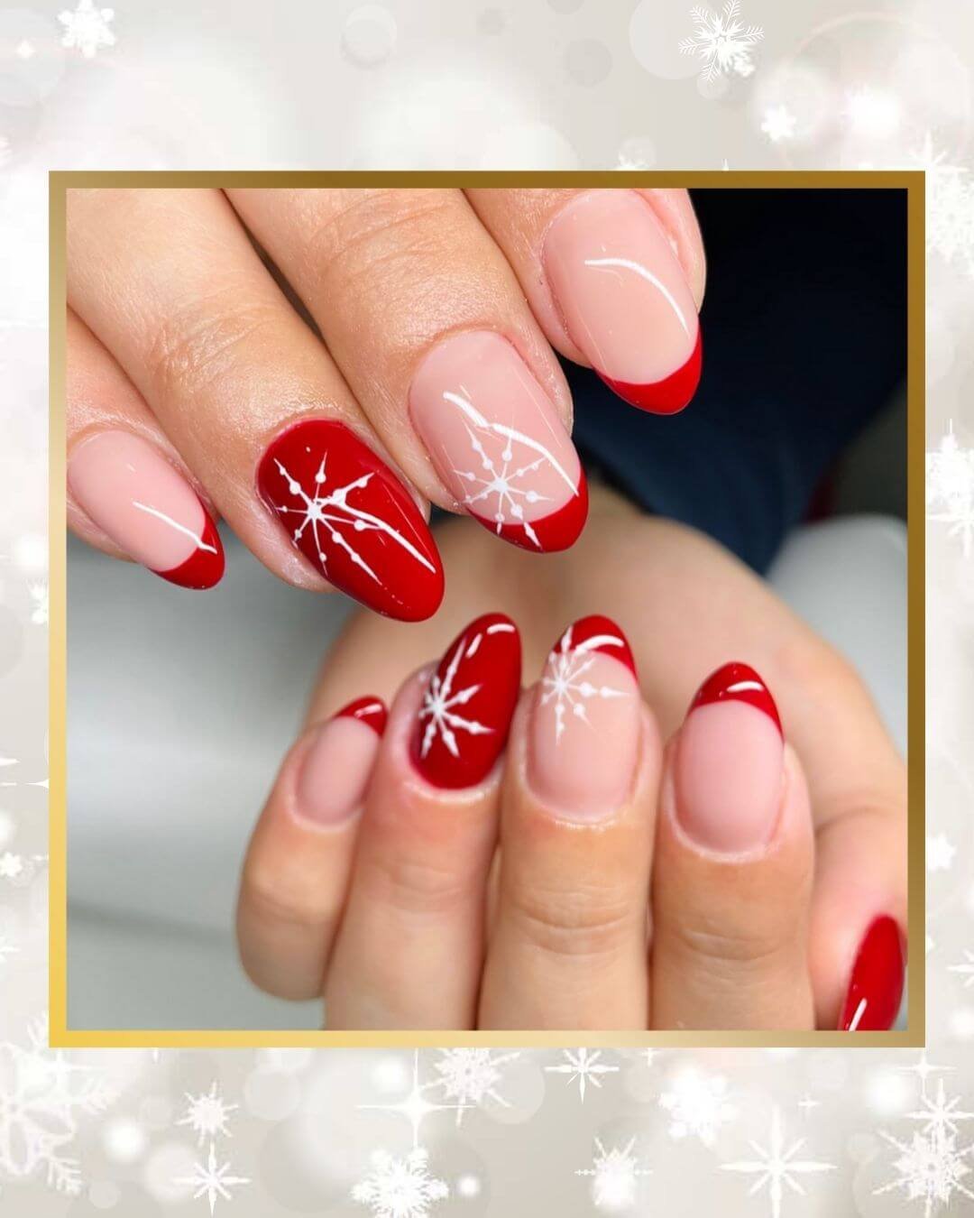 Christmas Nails Design Ideas Red Neutral