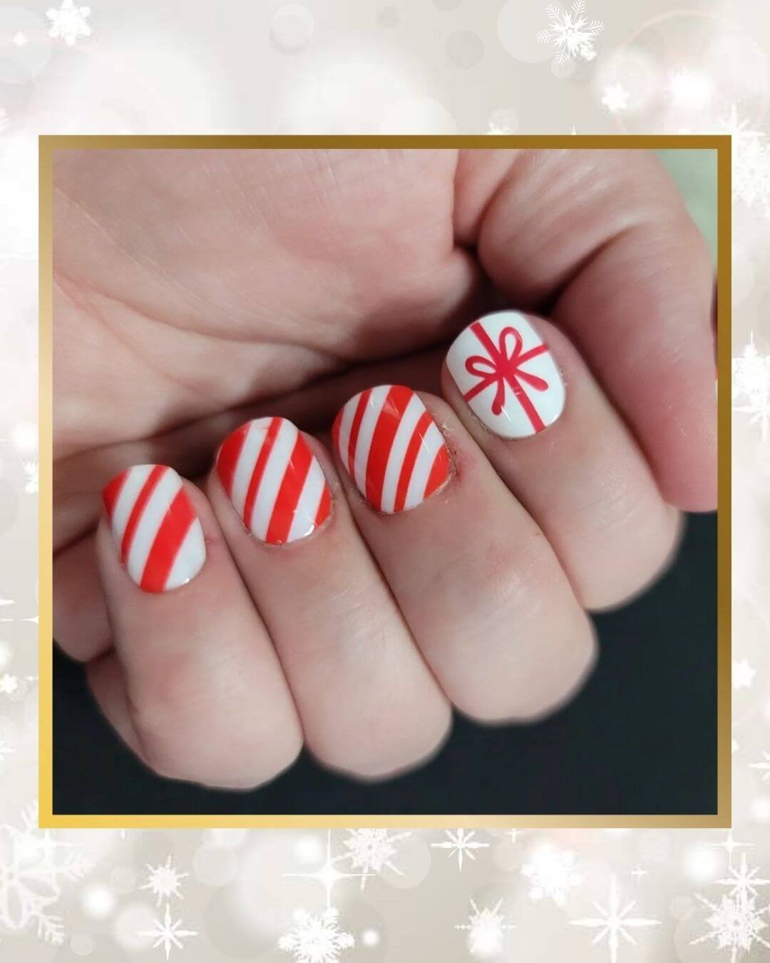 Christmas Nails Design Ideas Red Stripes