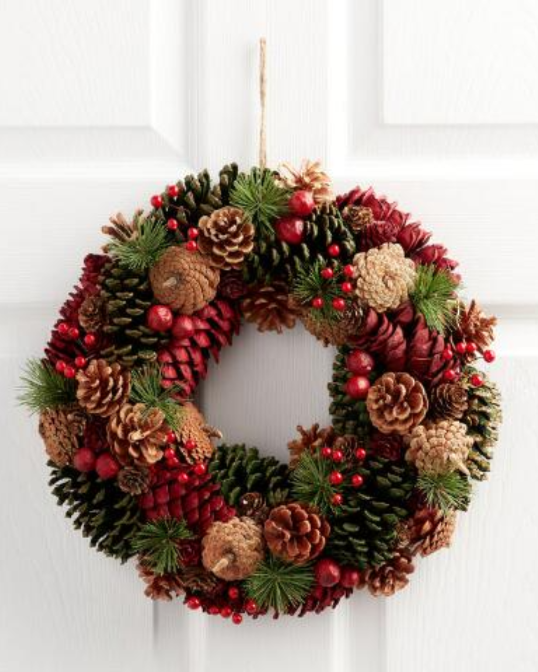 DIY Front Door Wreaths Christmas Pinecone Wreath