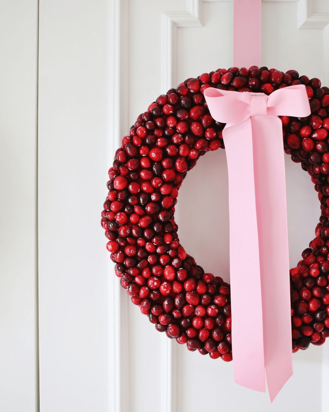 DIY Front Door Wreaths Cranberry Wreath min