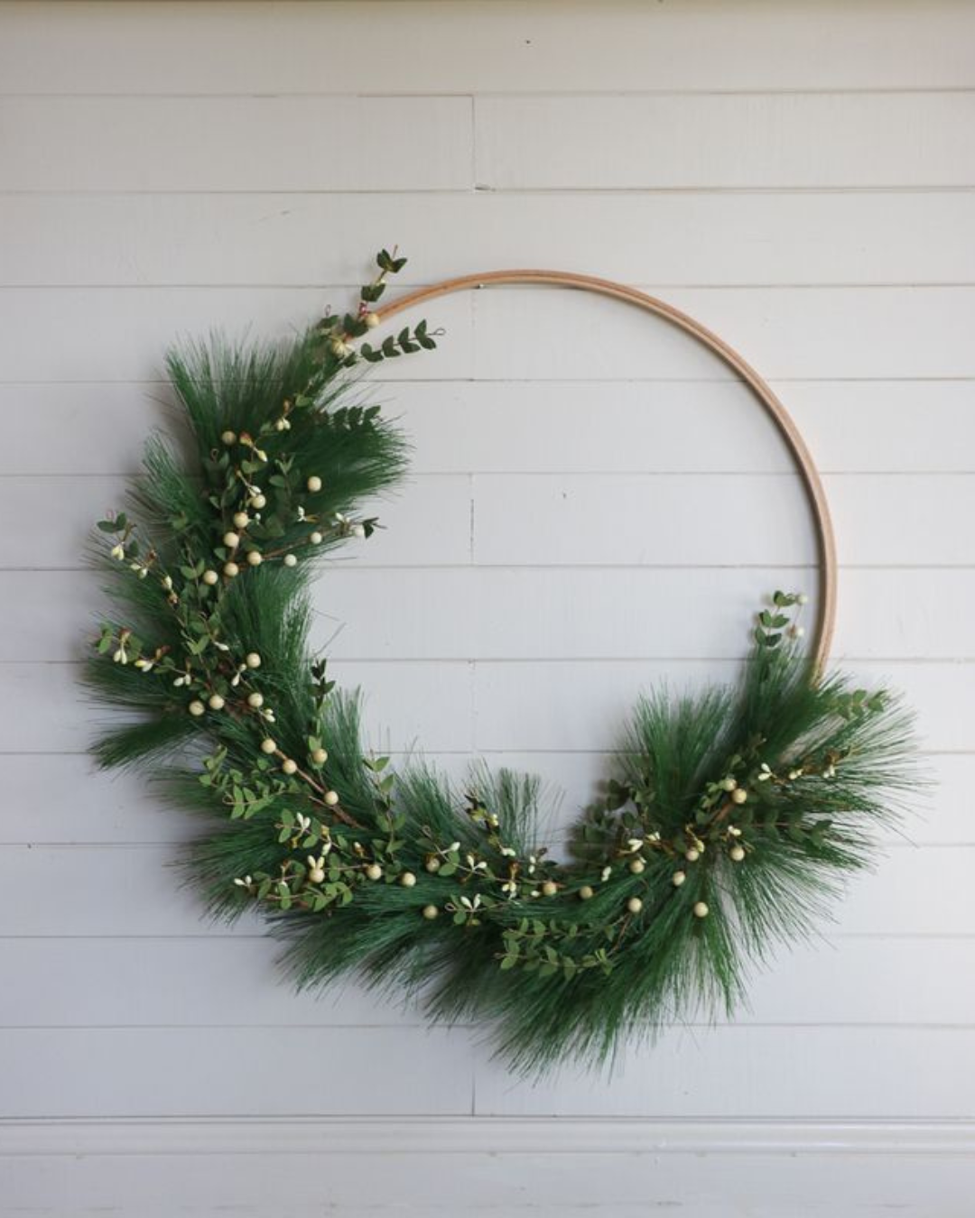 DIY Front Door Wreaths Simple Hoop Wreath