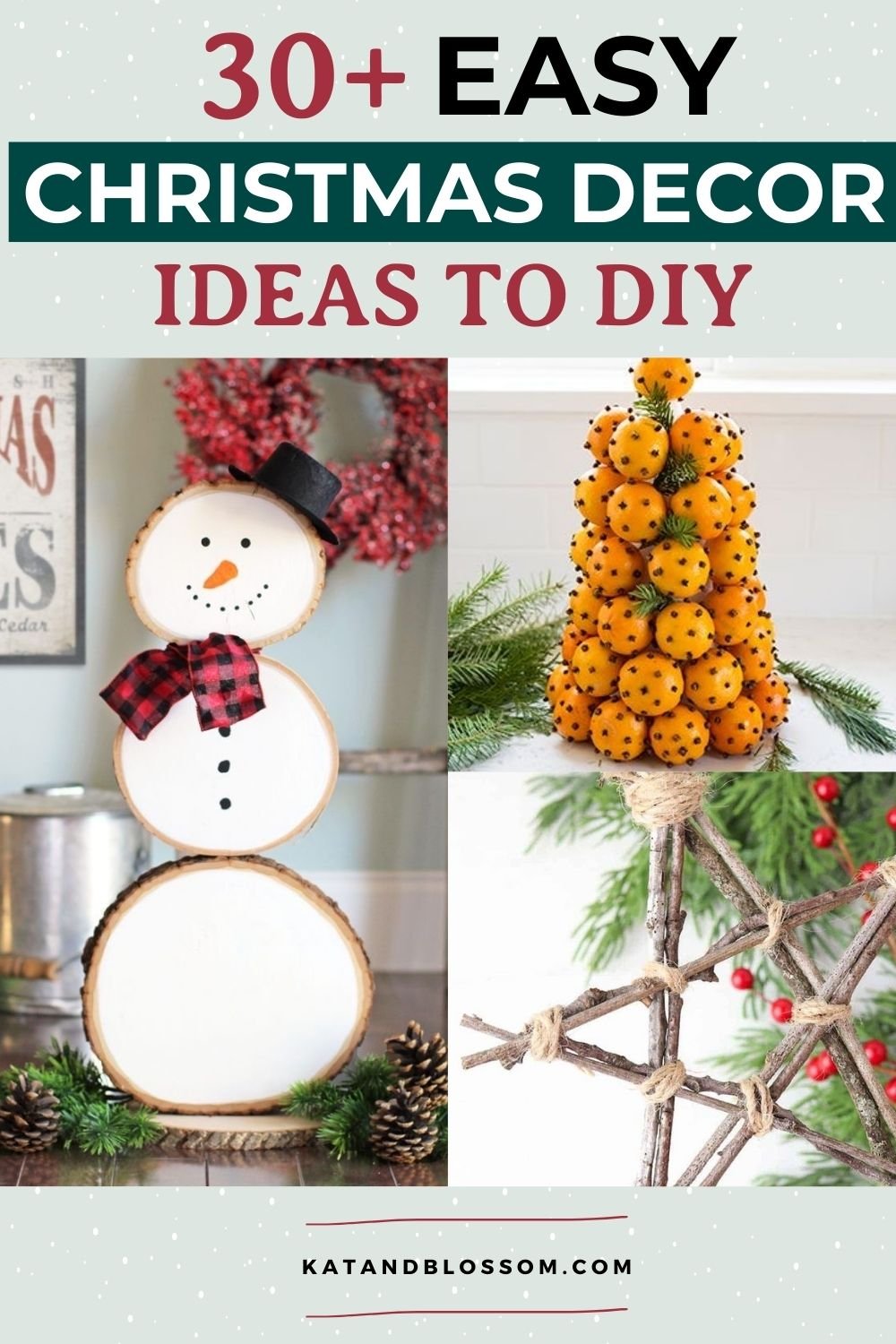 Easy Christmas Decor Ideas DIY Pinterest Cover KB