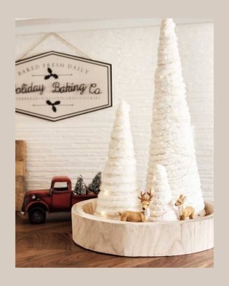 Easy Christmas Decor Ideas Cotton Yarn Trees