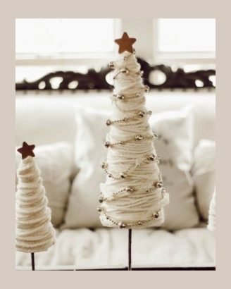 Easy Christmas Decor Ideas Gold Yarn Tree