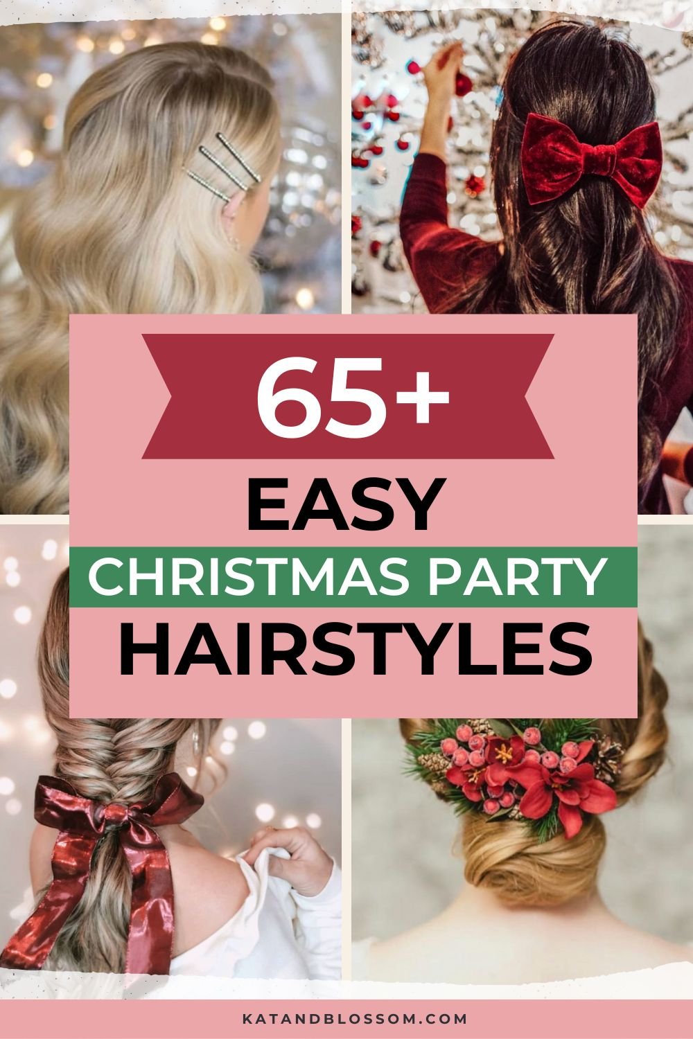 Easy Christmas Party Hairstyles Pinterest Cover KB