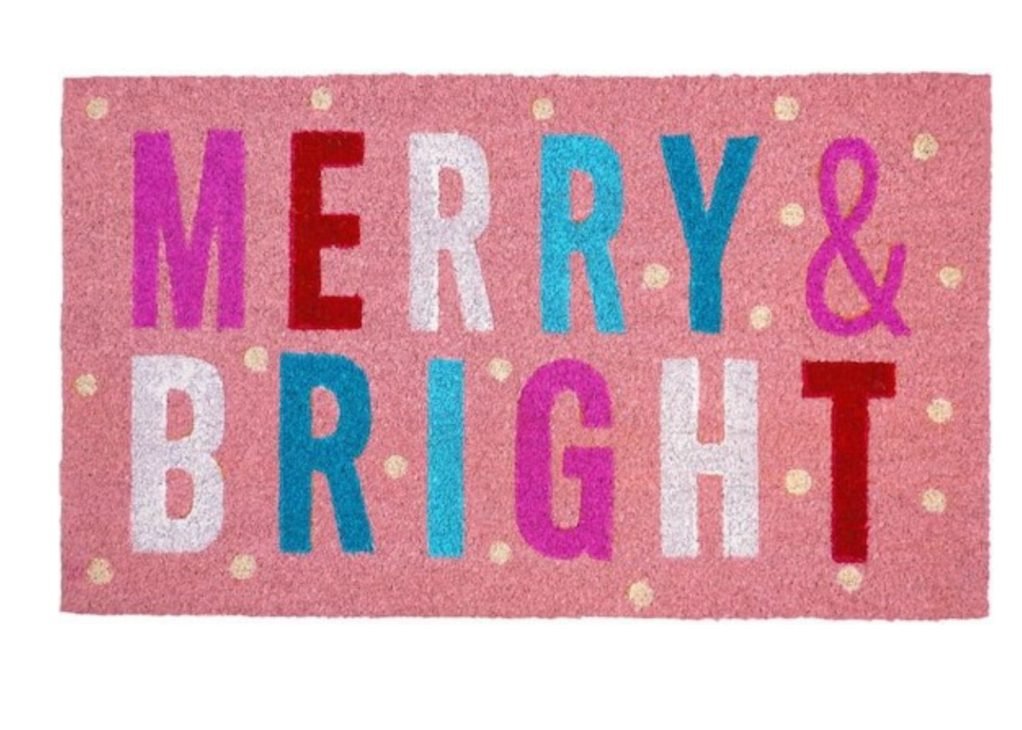 Layered Christmas Doormats Merry and Bright