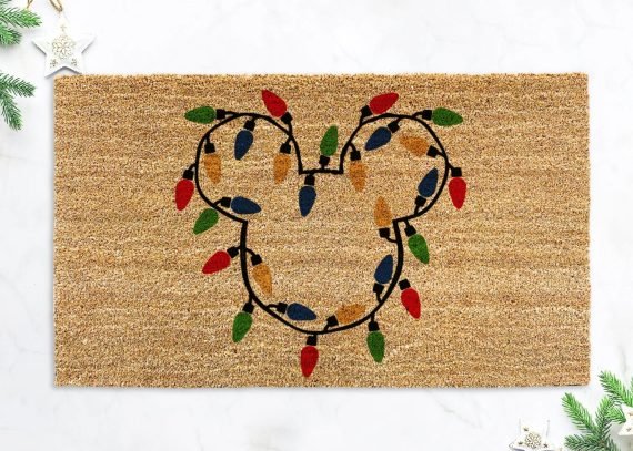 Layered Christmas Doormats Mickey Mouse Lights
