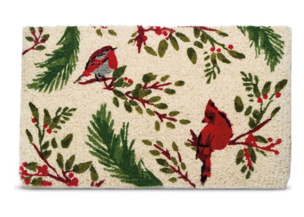 Layered Christmas Doormats Red Birds