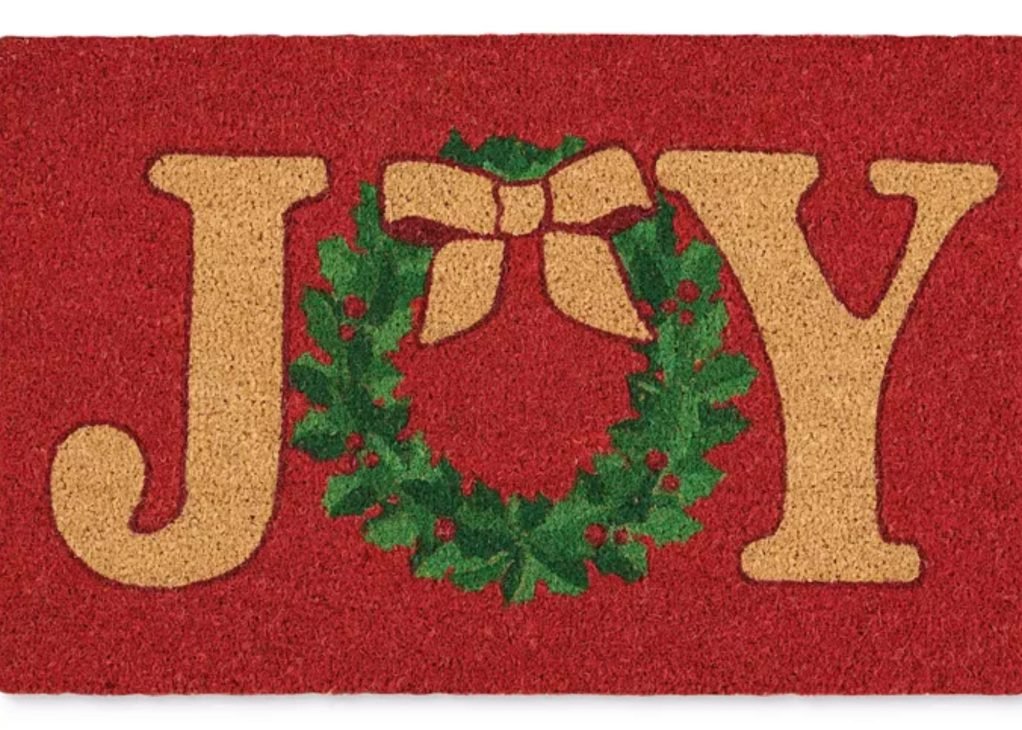 Layered Christmas Doormats Red Joy
