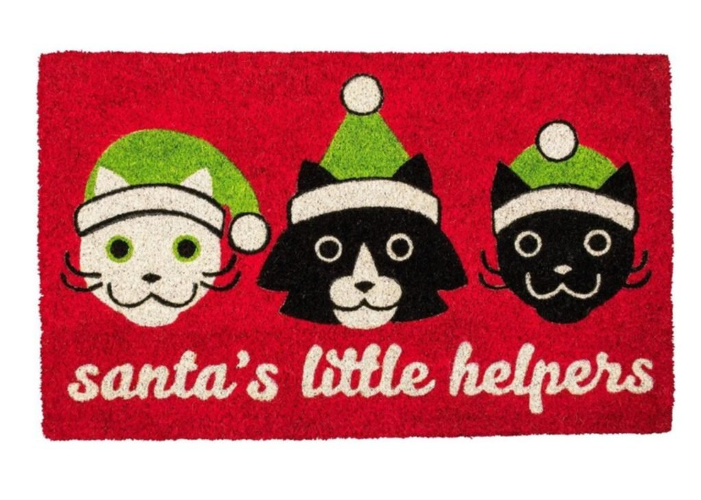 Layered Christmas Doormats Santa Cat Helpers