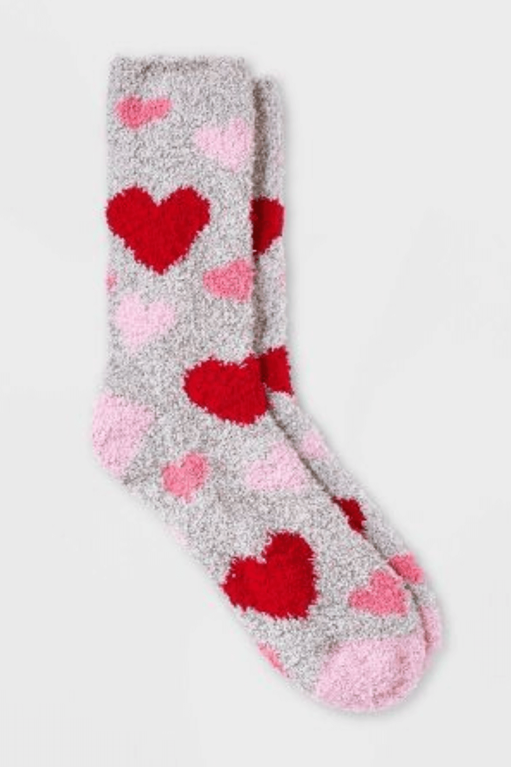 Vegan Valentines Day Gifts Grey Valentines Hearts Cozy Socks