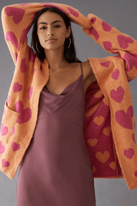 Vegan Valentines Day Gifts Hearts Cardigan