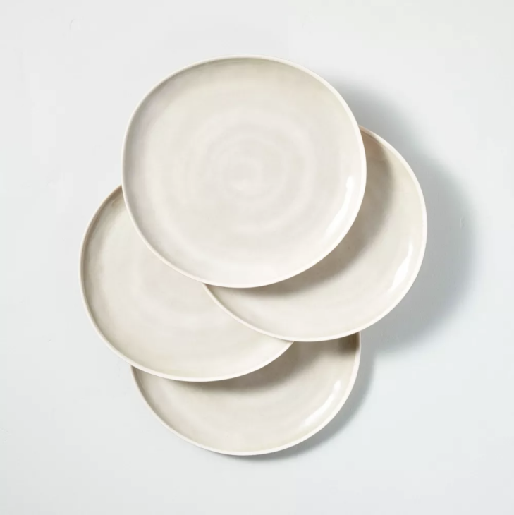 Bamboo-Melamine Dinner Plate Set Natural/Cream - Hearth & Hand_simple budget farmhouse kitchen decor