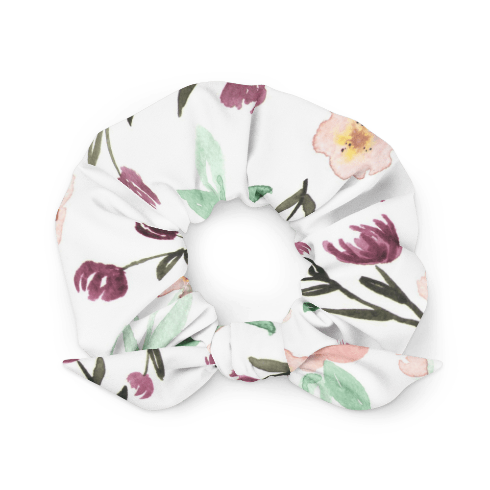 all over print recycled scrunchie white front 644c3fe59a18d