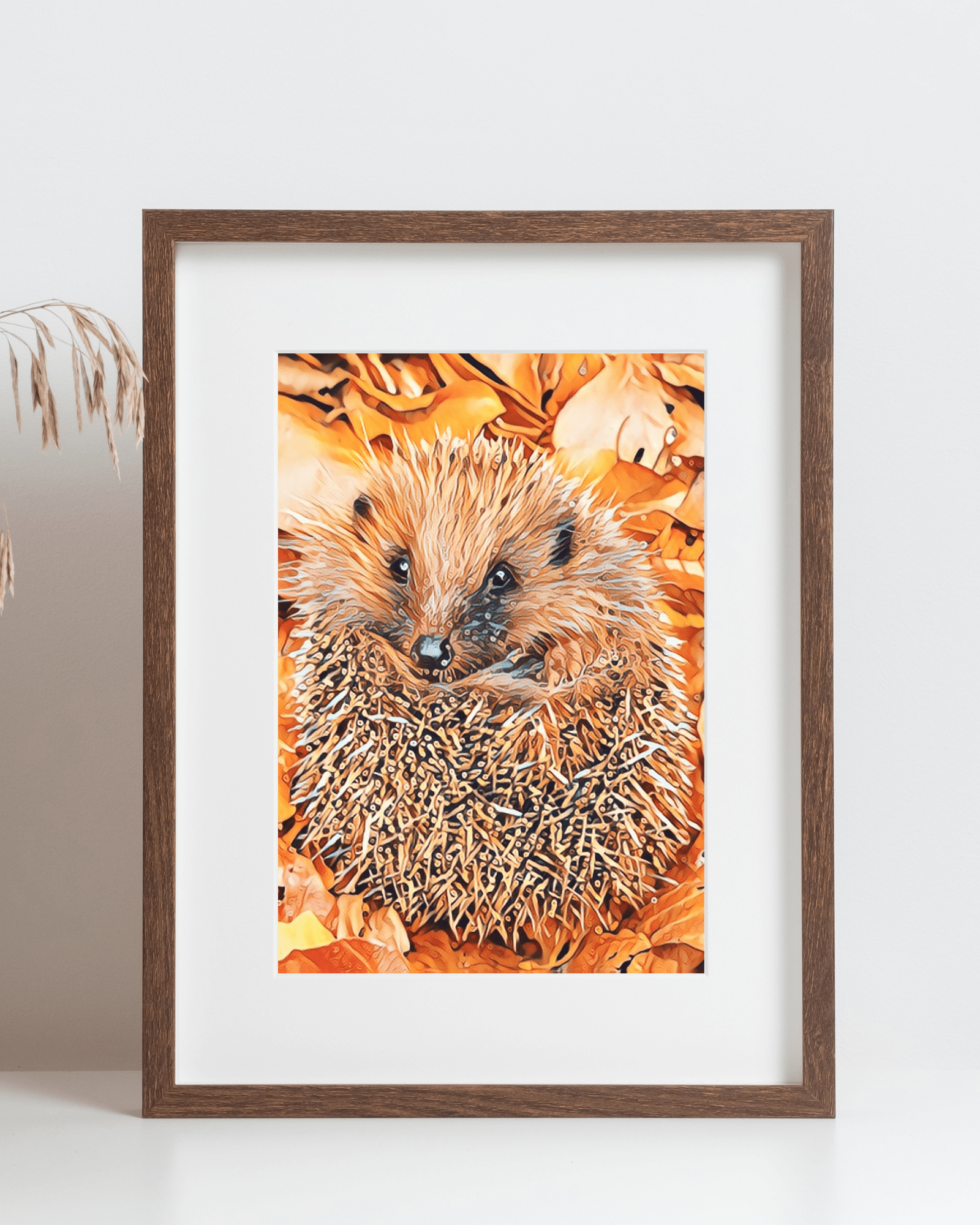 Autumn Hedgehog Matte Poster