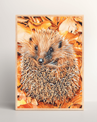 Autumn Hedgehog Painted Mockup3