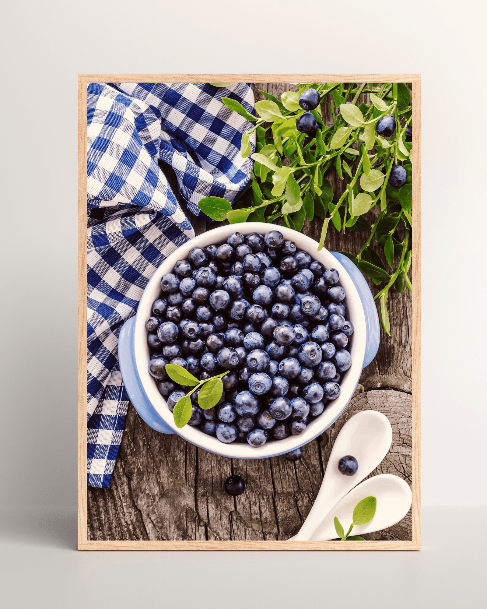 Blueberries and Plaid Matte Poster