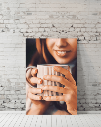 Girl with Cup Painted Style Mockup1
