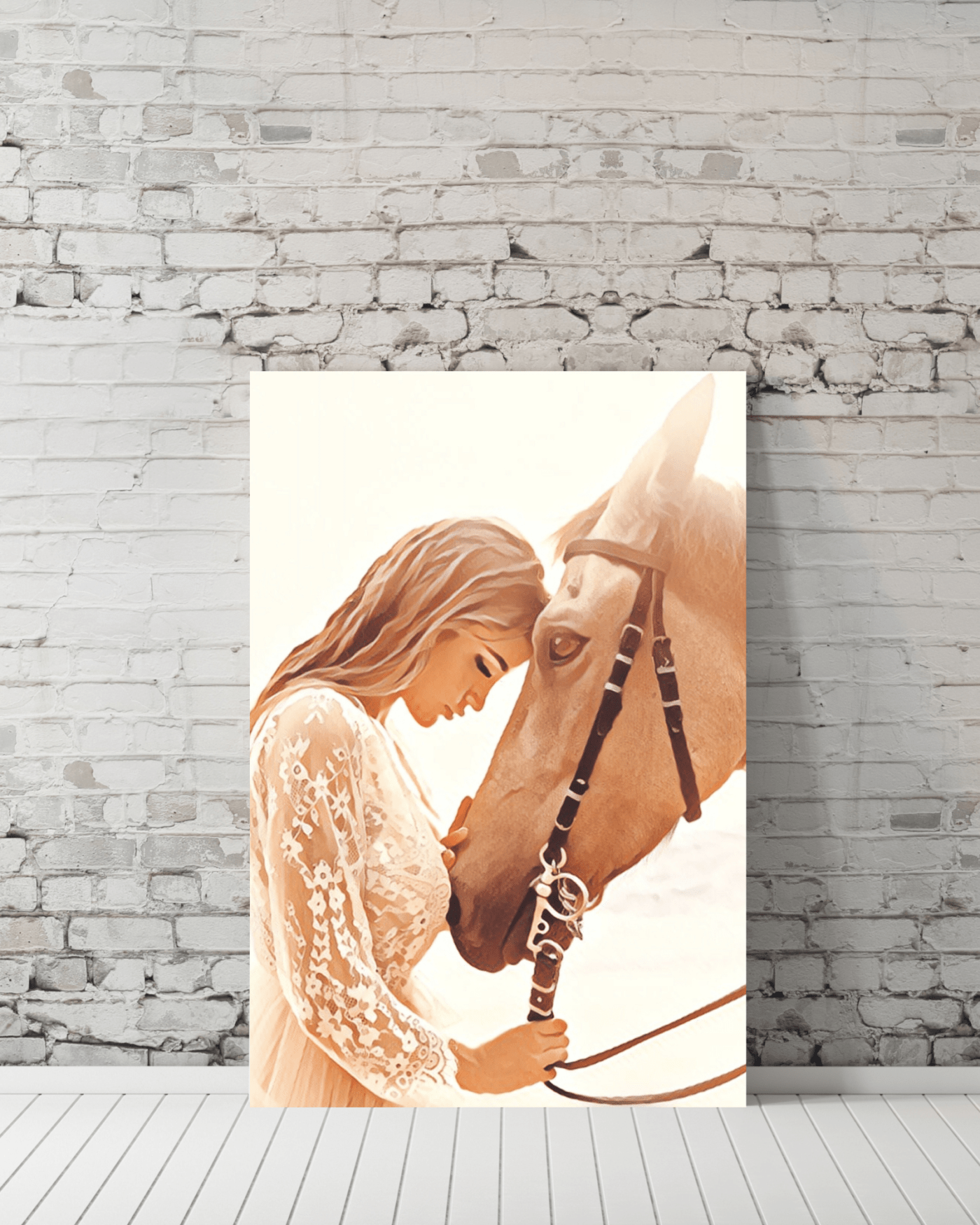 Girl with Horse Painted Style Mockup1