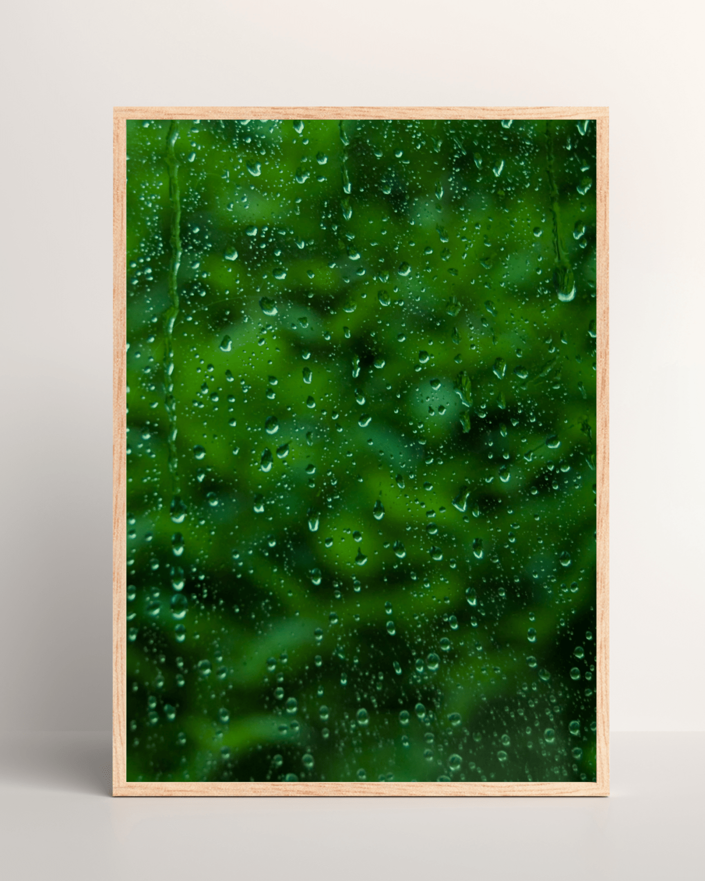 Green Leaves Window Rain Mockup3