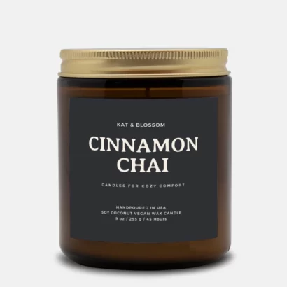 Cinnamon Chai Candle Amber Jar 9oz