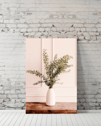 Greenery on Wooden Table Mockup1