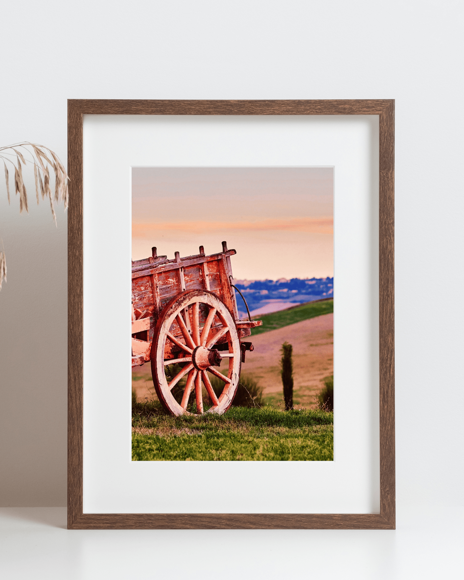 Old Wagon in Pasture Matte Poster