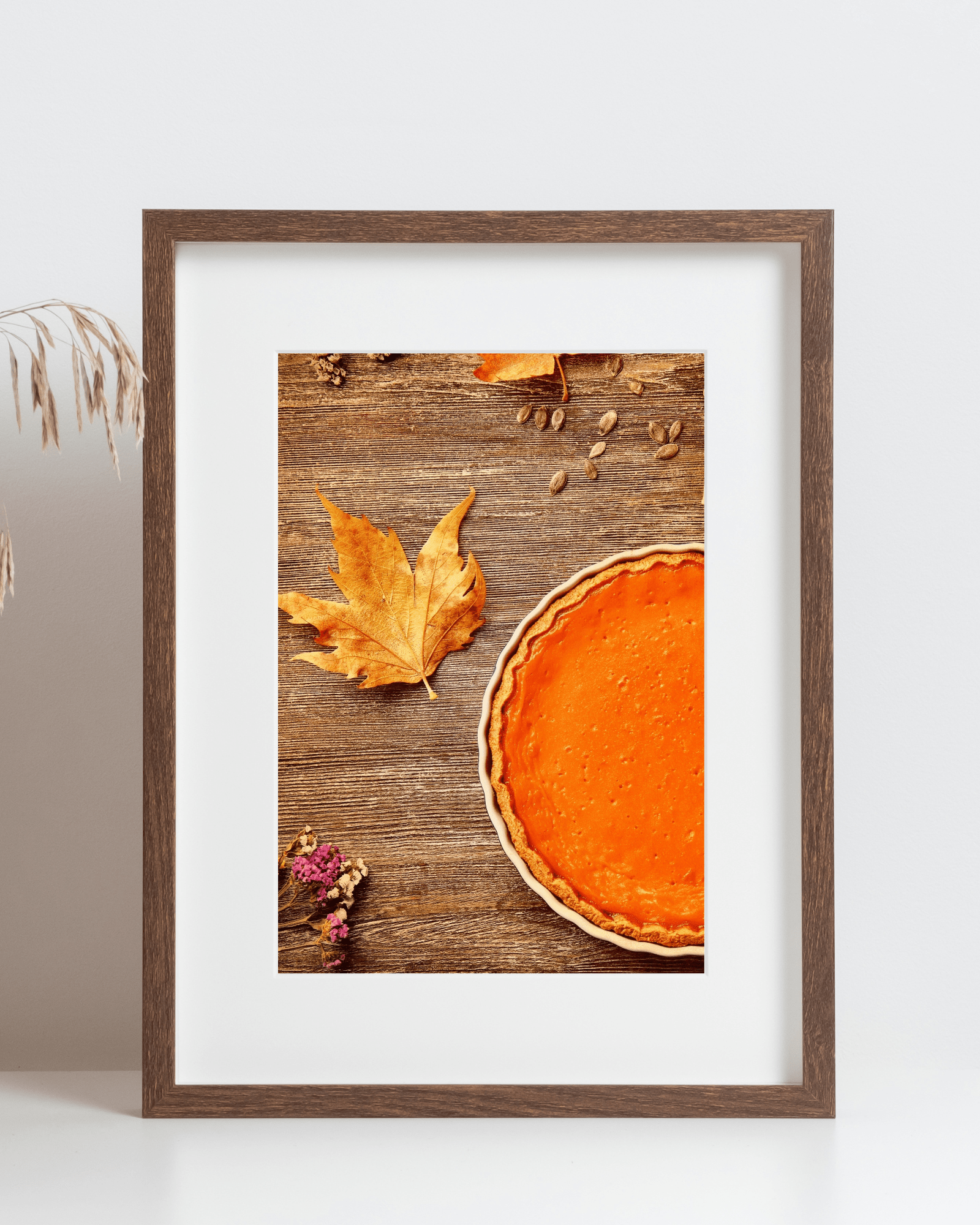 Pumpkin Pie Wood Aesthetic Matte Poster