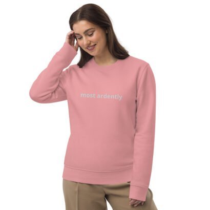 unisex eco sweatshirt canyon pink front 64783bf428d78.jpg