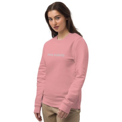 unisex eco sweatshirt canyon pink left front 64783bf428ed6.jpg