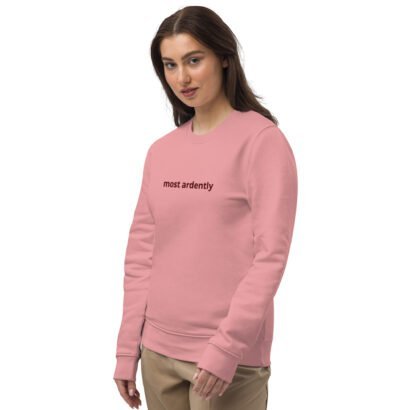 unisex eco sweatshirt canyon pink left front 6478406dba66f.jpg