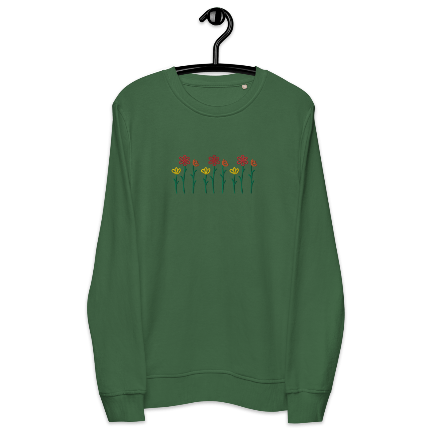 unisex organic sweatshirt bottle green front 6482d7b13fb0d