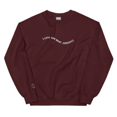 unisex crew neck sweatshirt maroon front 64c838912922c 6.jpg