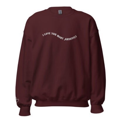 unisex crew neck sweatshirt maroon front 64c83891a28bd 7.jpg