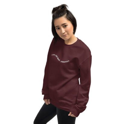 unisex crew neck sweatshirt maroon left front 64c83891a1eb4 2.jpg