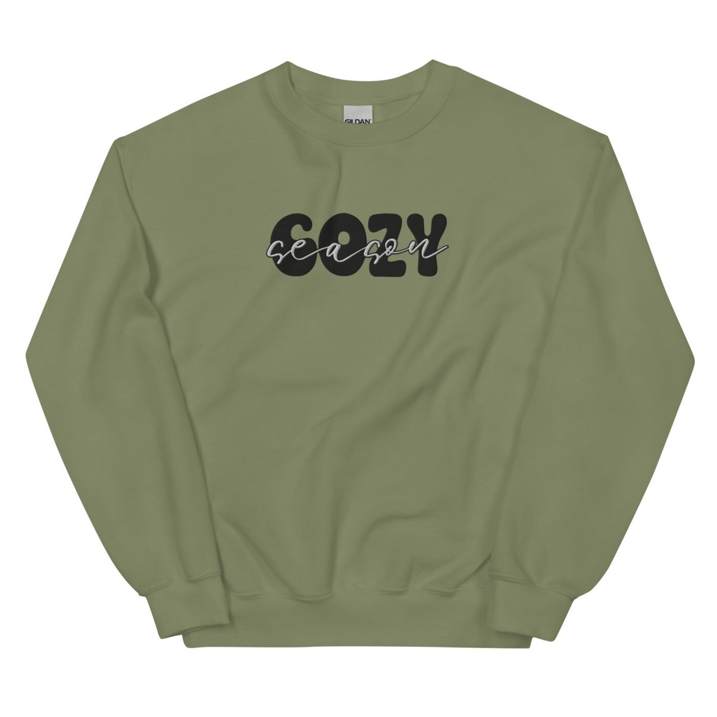 unisex crew neck sweatshirt military green front 651c66c55534d.jpg