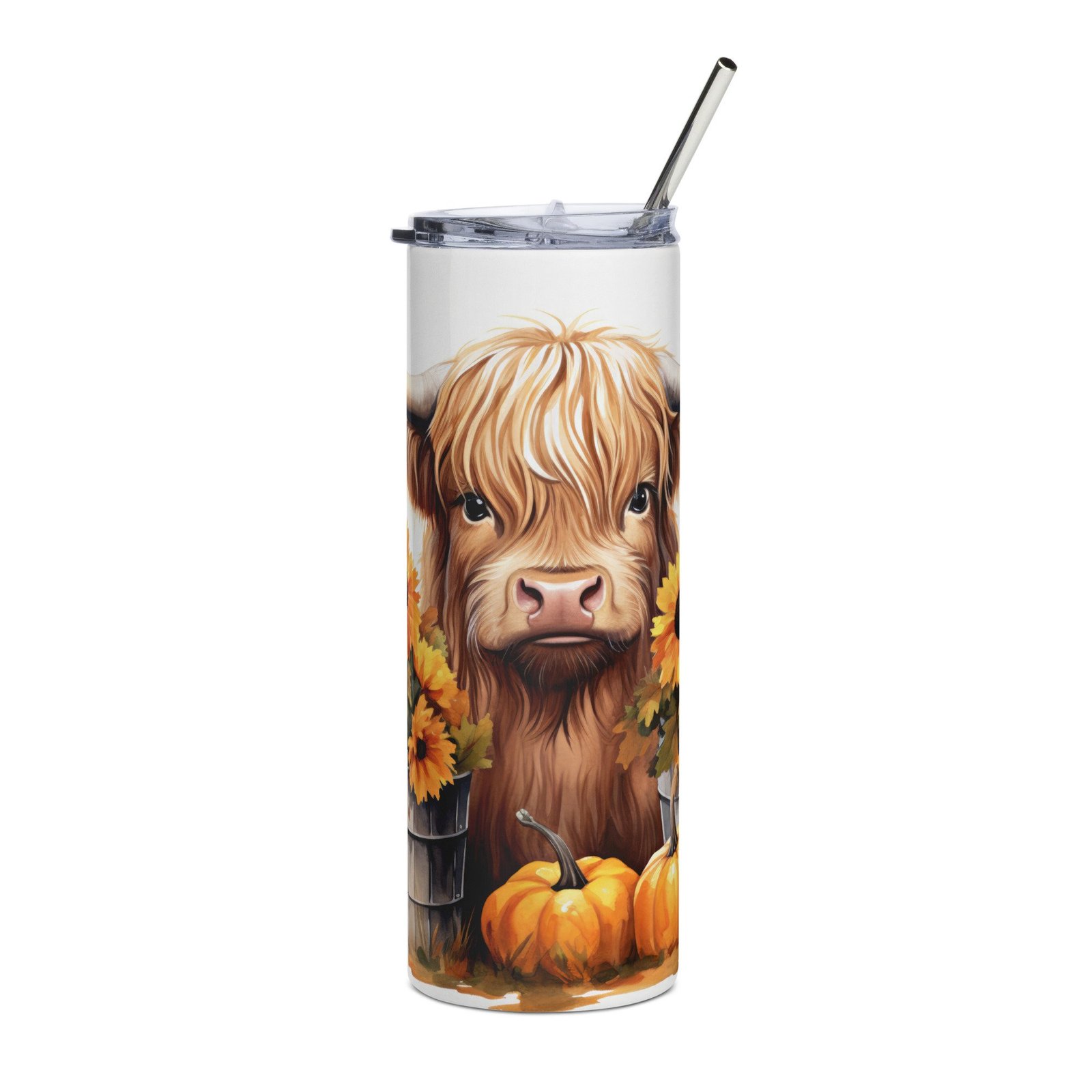 Fall Highland Cow Stainless Steel Tumbler
