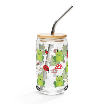 can shaped glass (16 oz) 16 oz with lid straw back 67ad1d478a194