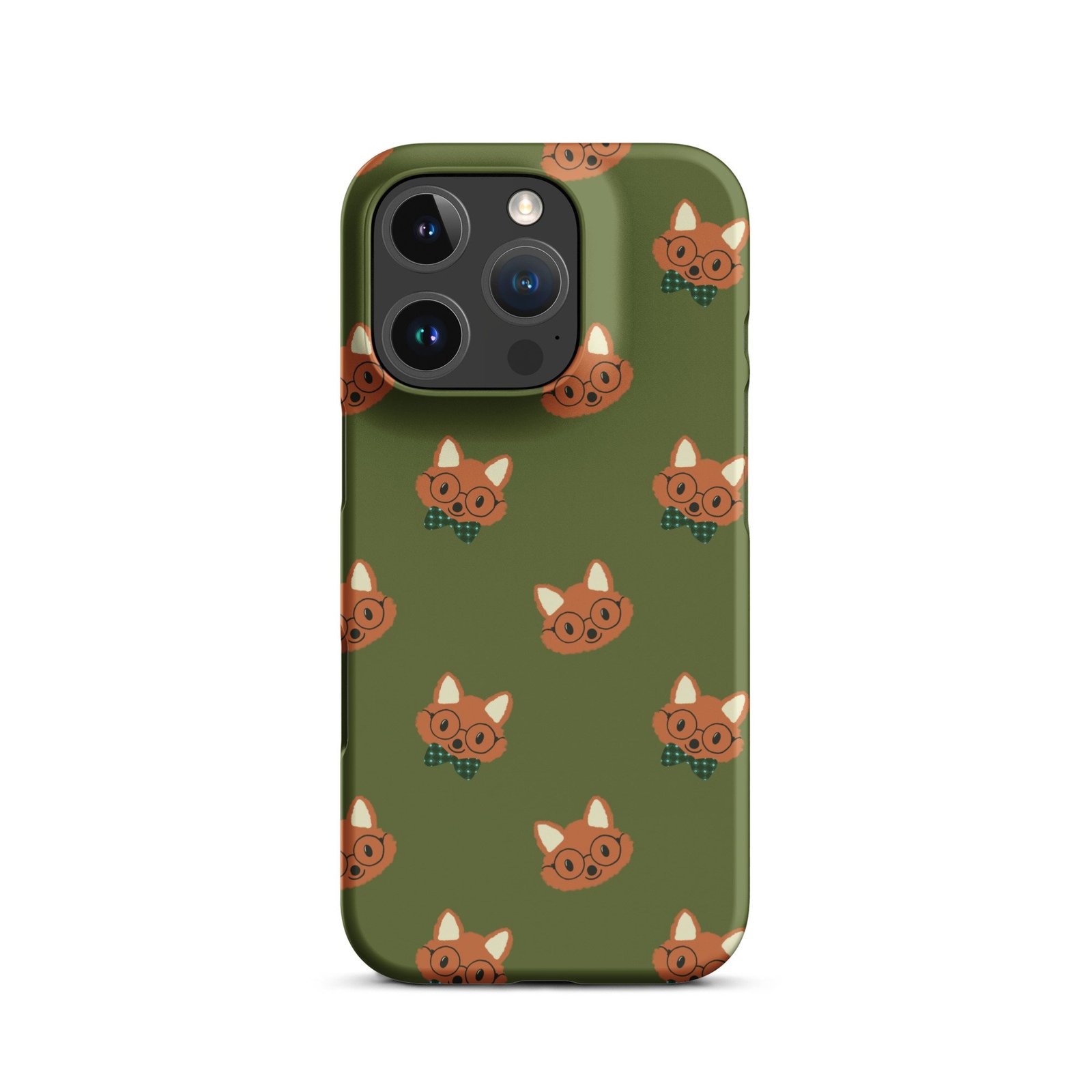 Green Fox Glasses Snap iPhone Case